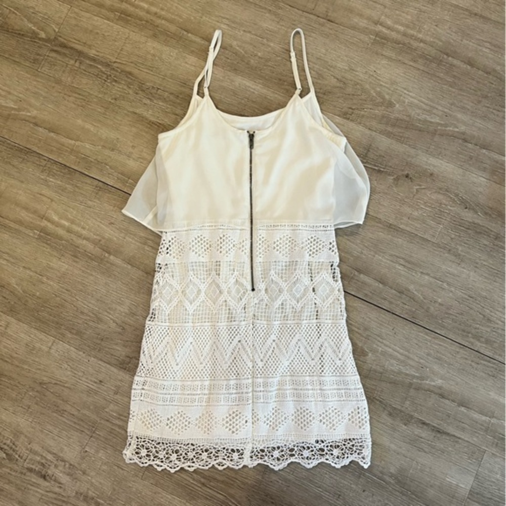 American Eagle Lacey Sleeveless Dress Size 0 Off White - Picture 12 of 13